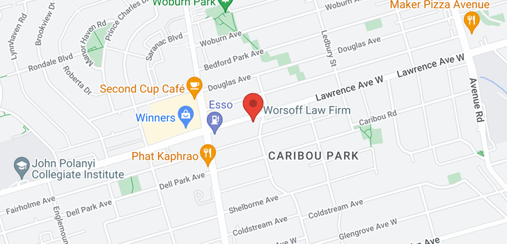 map of 469 LAWRENCE AVE W